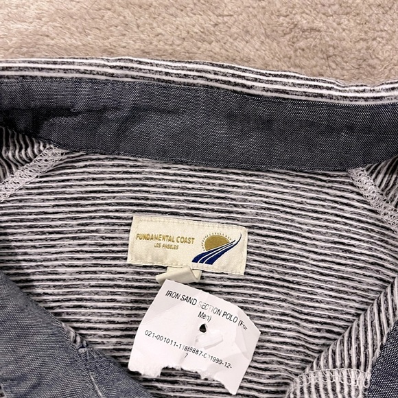 FUNDAMENTAL COAST sand section stripe polo NWT XXL - Picture 3 of 7